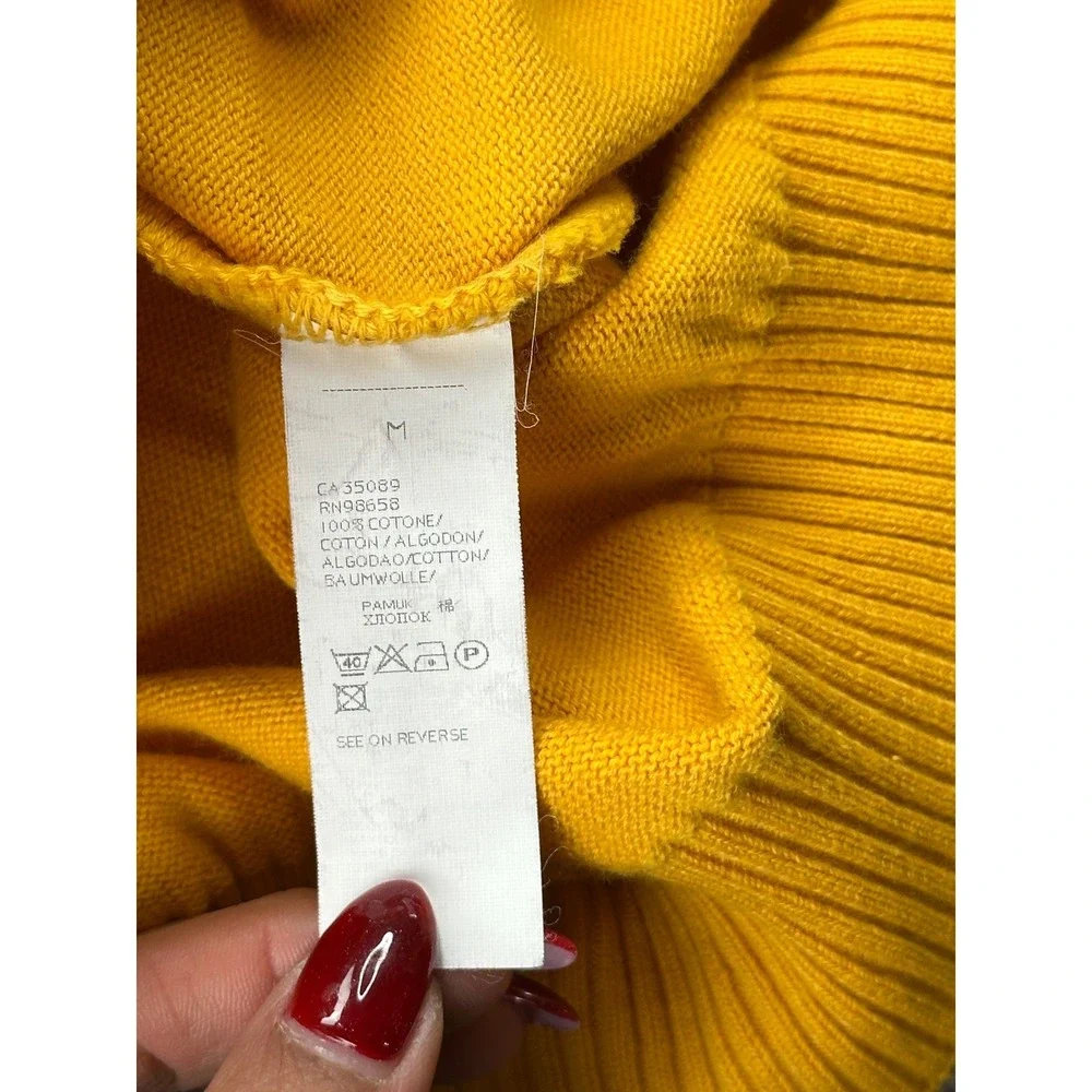 Paul & Shark Yachting Sweater Mens M Quarter Zip Yellow Watershed 100%‎ Cotton